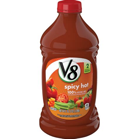 How many sugar are in v8 100% vegetable juice - spicy hot - low sodium - calories, carbs, nutrition